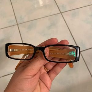 Authentic PRADA VPR10F 2BX-101 Black orange 49mm frames glasses Italy RX-able
